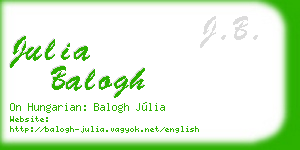 julia balogh business card